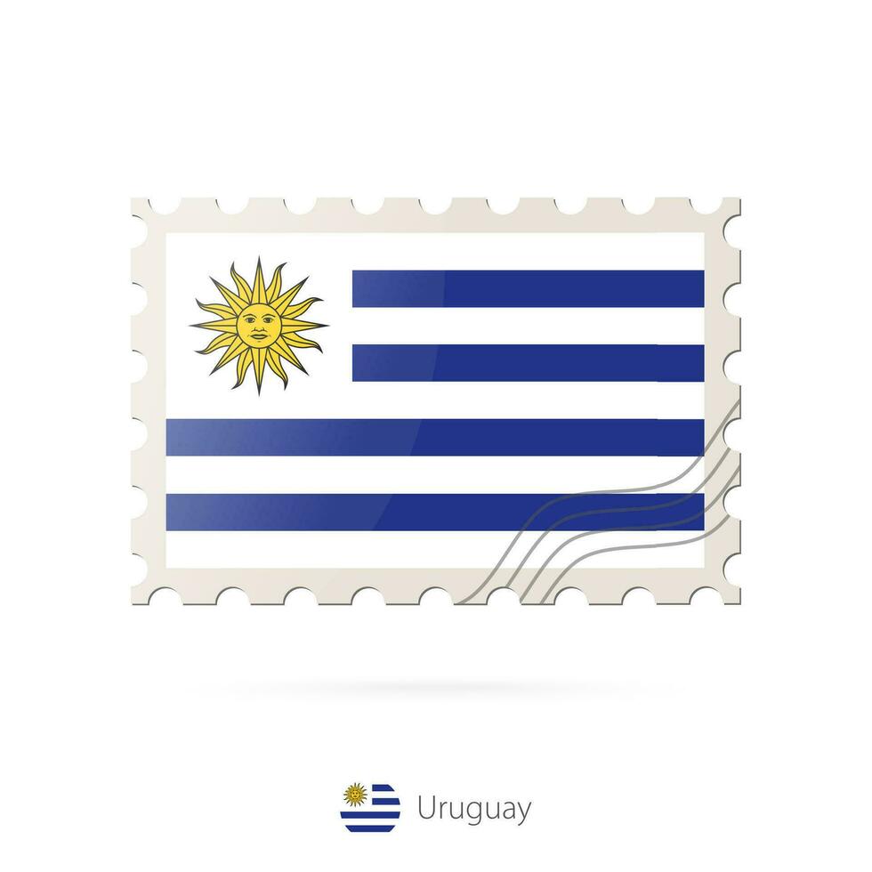 affranchissement timbre avec le image de Uruguay drapeau. vecteur