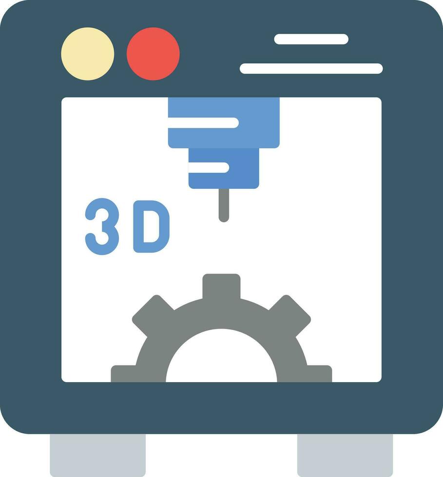 Icône de vecteur d'imprimante 3D