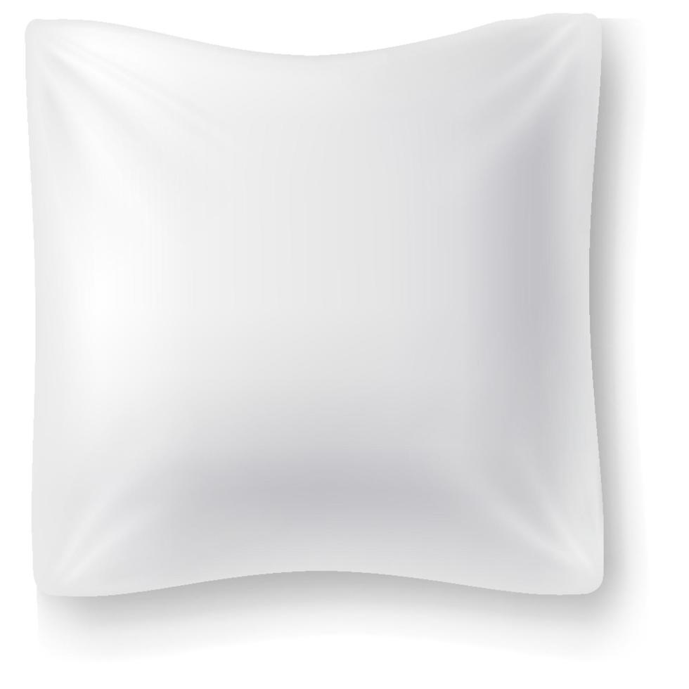 Illustration vectorielle de coussin oreiller carré blanc vierge vecteur