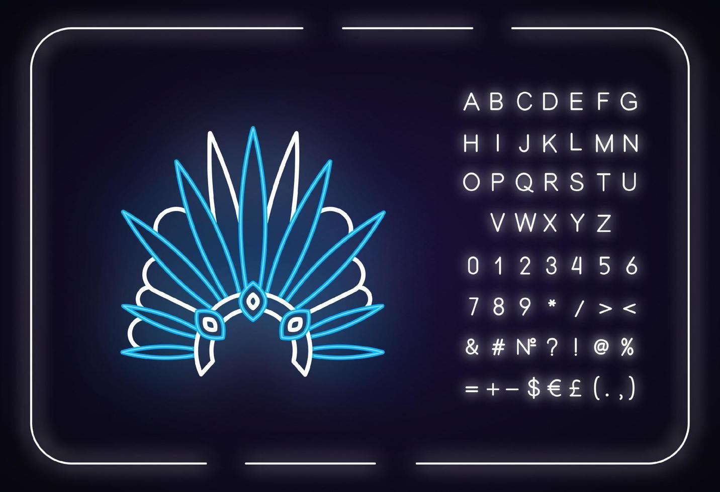 icône de lumière néon de chapeaux de carnaval brésilien vecteur
