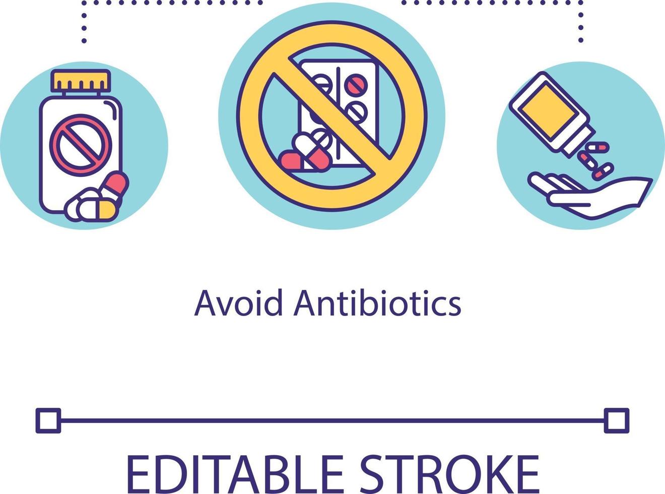 éviter l'icône de concept d'antibiotiques vecteur