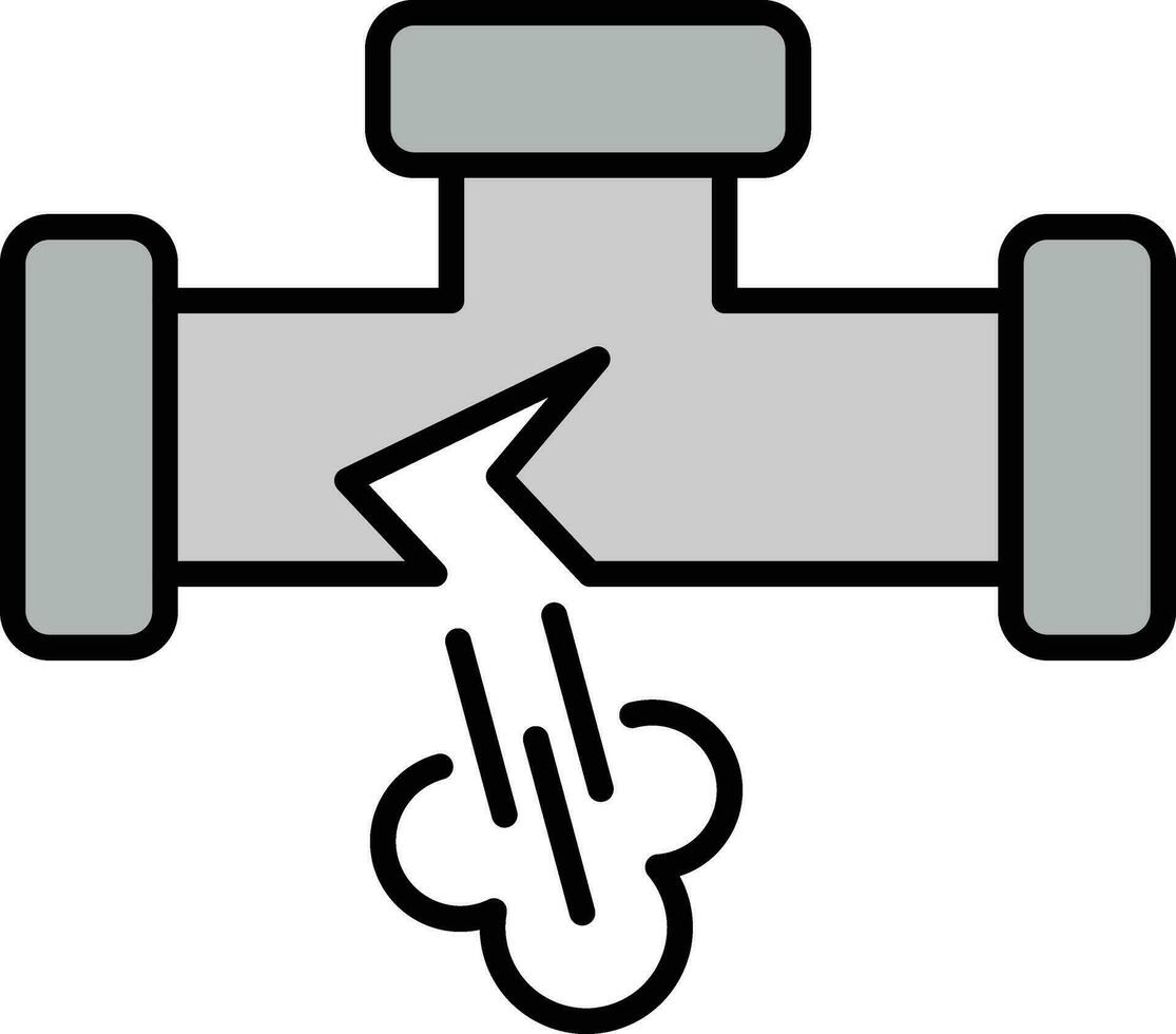 icône de vecteur de fuite de tuyau de gaz