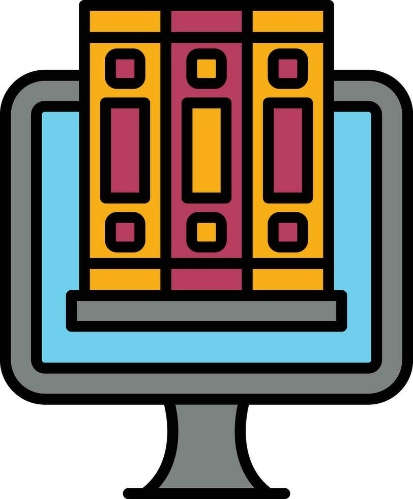 icône de vecteur de bibliothèque en ligne