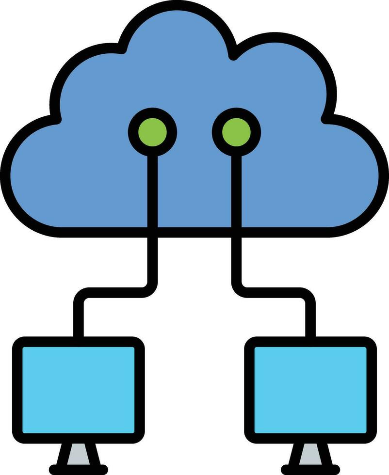 icône de vecteur de mise en réseau cloud