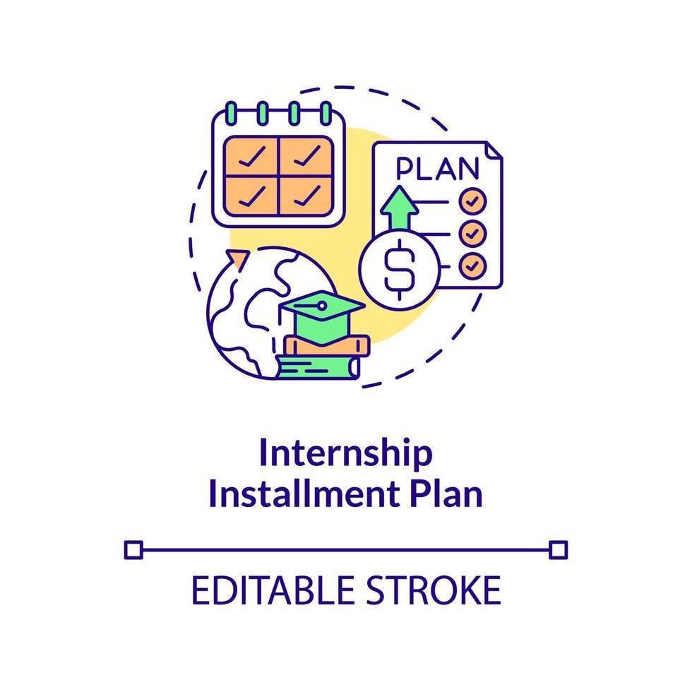 icône de concept de plan de versement de stage vecteur