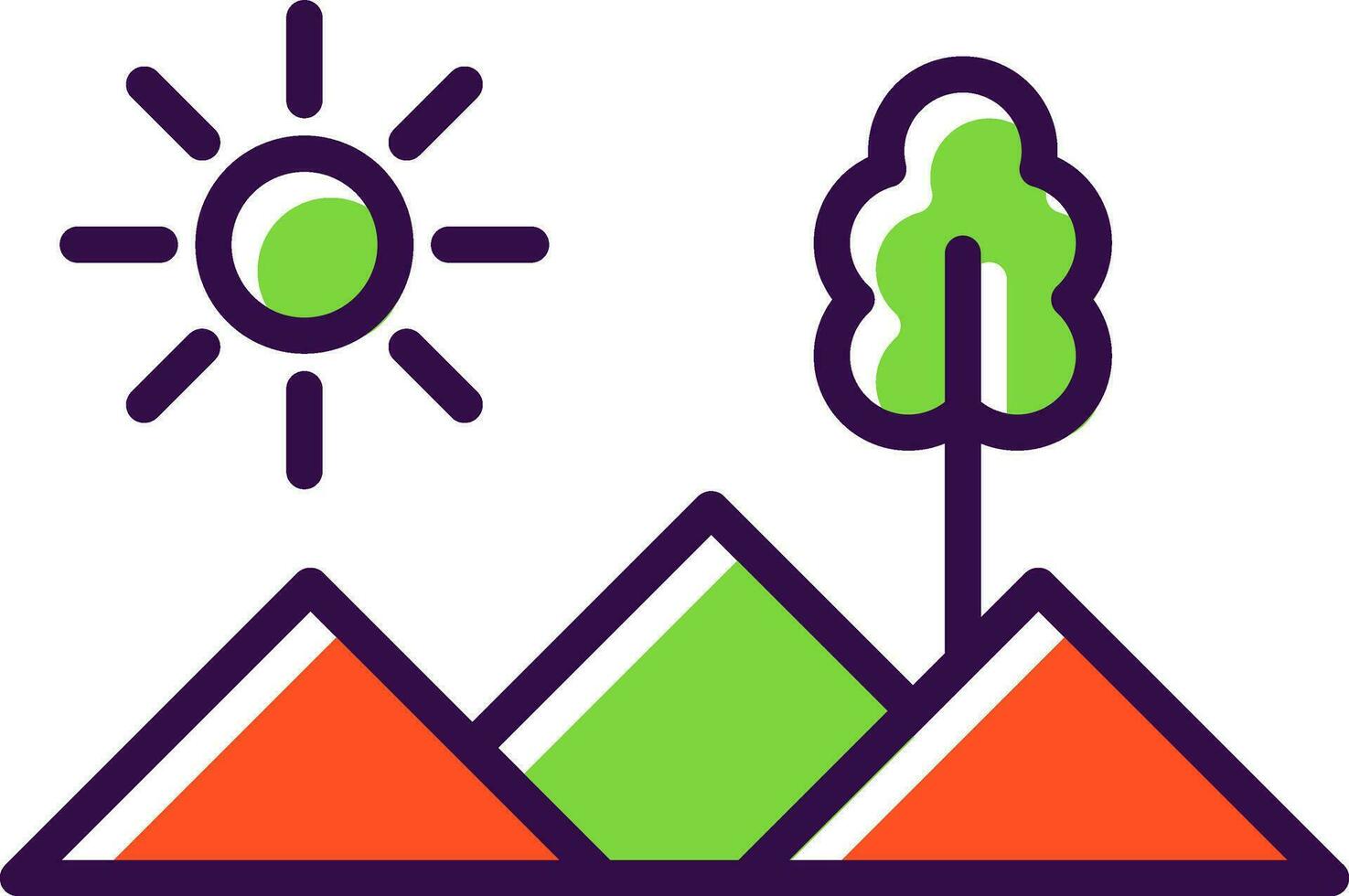 conception d'icône de vecteur de montagnes