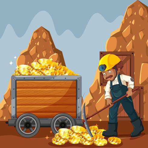 Cyber Coin Mining et Travailleur vecteur