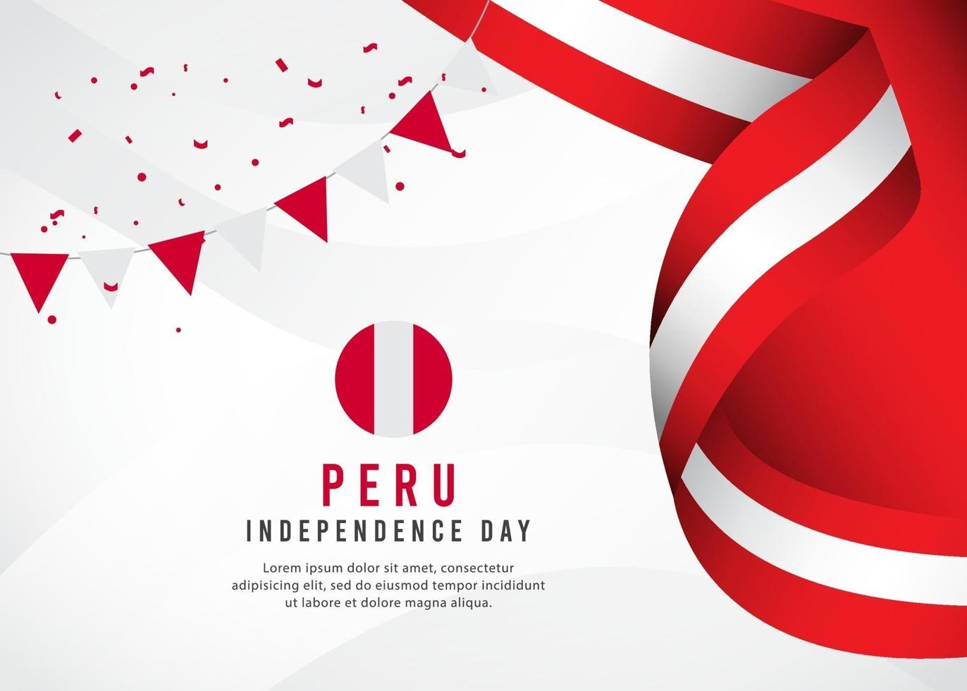 modèle de bannière de drapeau du Pérou vecteur