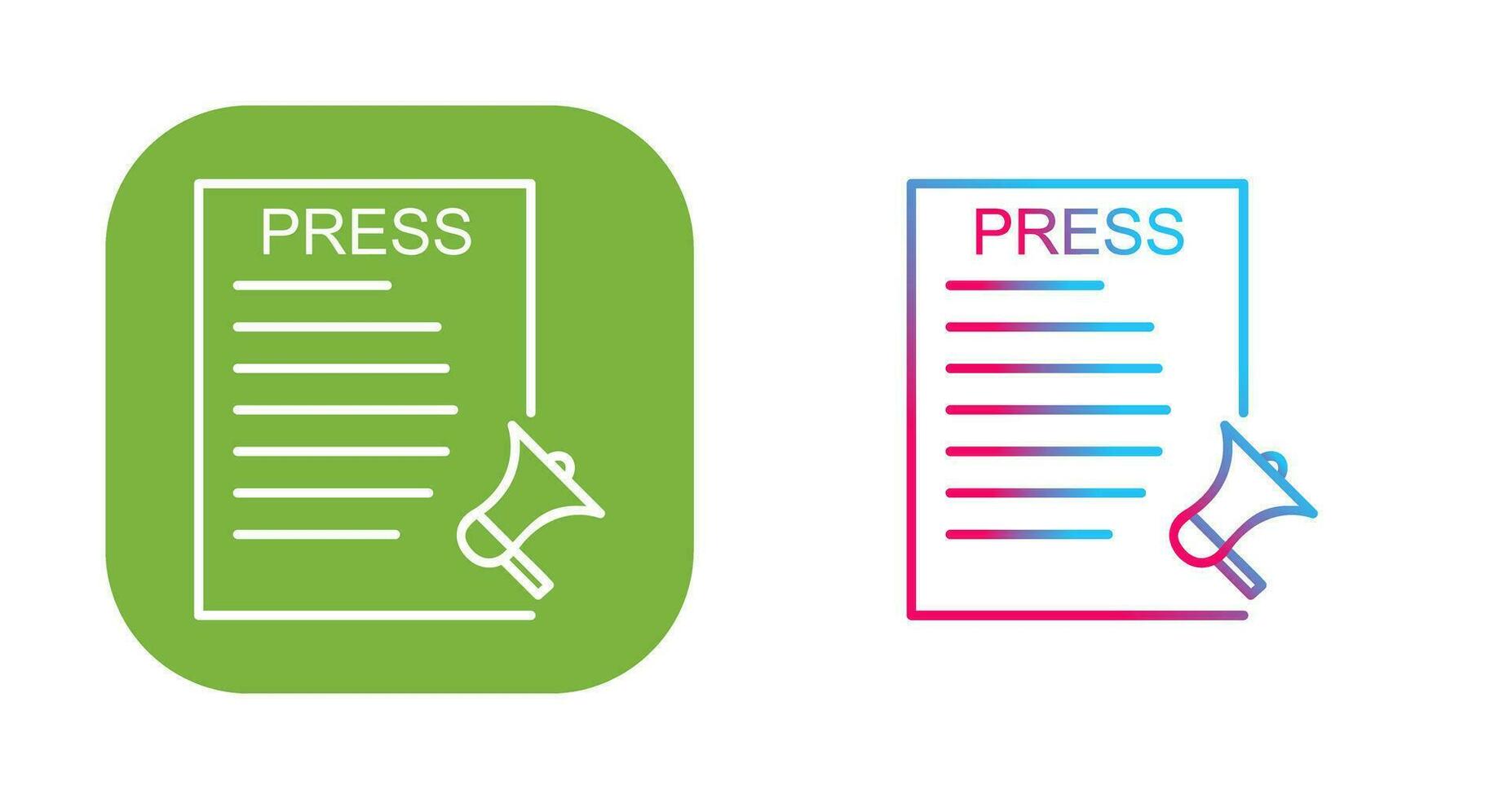 icône de vecteur de communiqués de presse unique