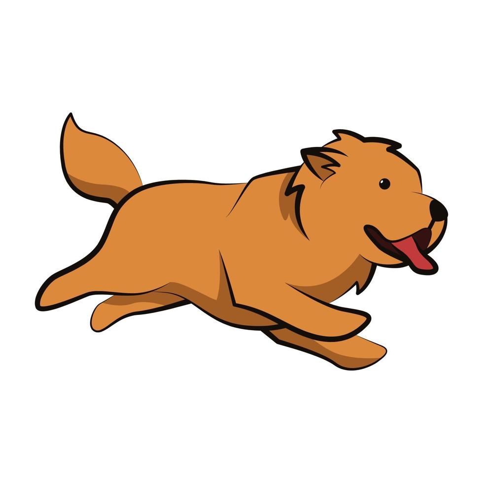 design plat de dessin animé mignon chien chow chow vecteur