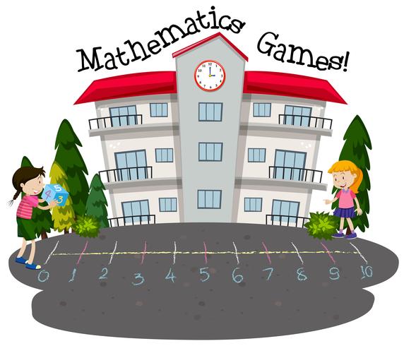 Etudiants jouant aux jeux de mathématiques vecteur