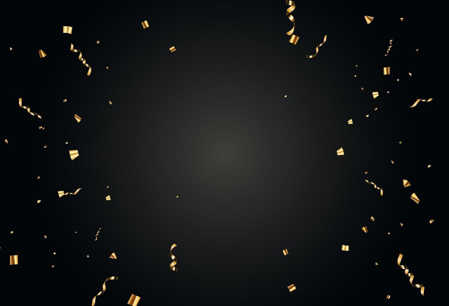 confettis de fête et fond de vacances de ruban d'or. illustration vectorielle vecteur