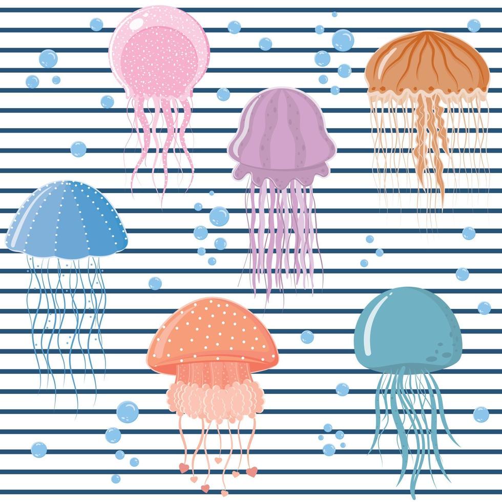 motif de méduses, illustration vectorielle de couleur vecteur