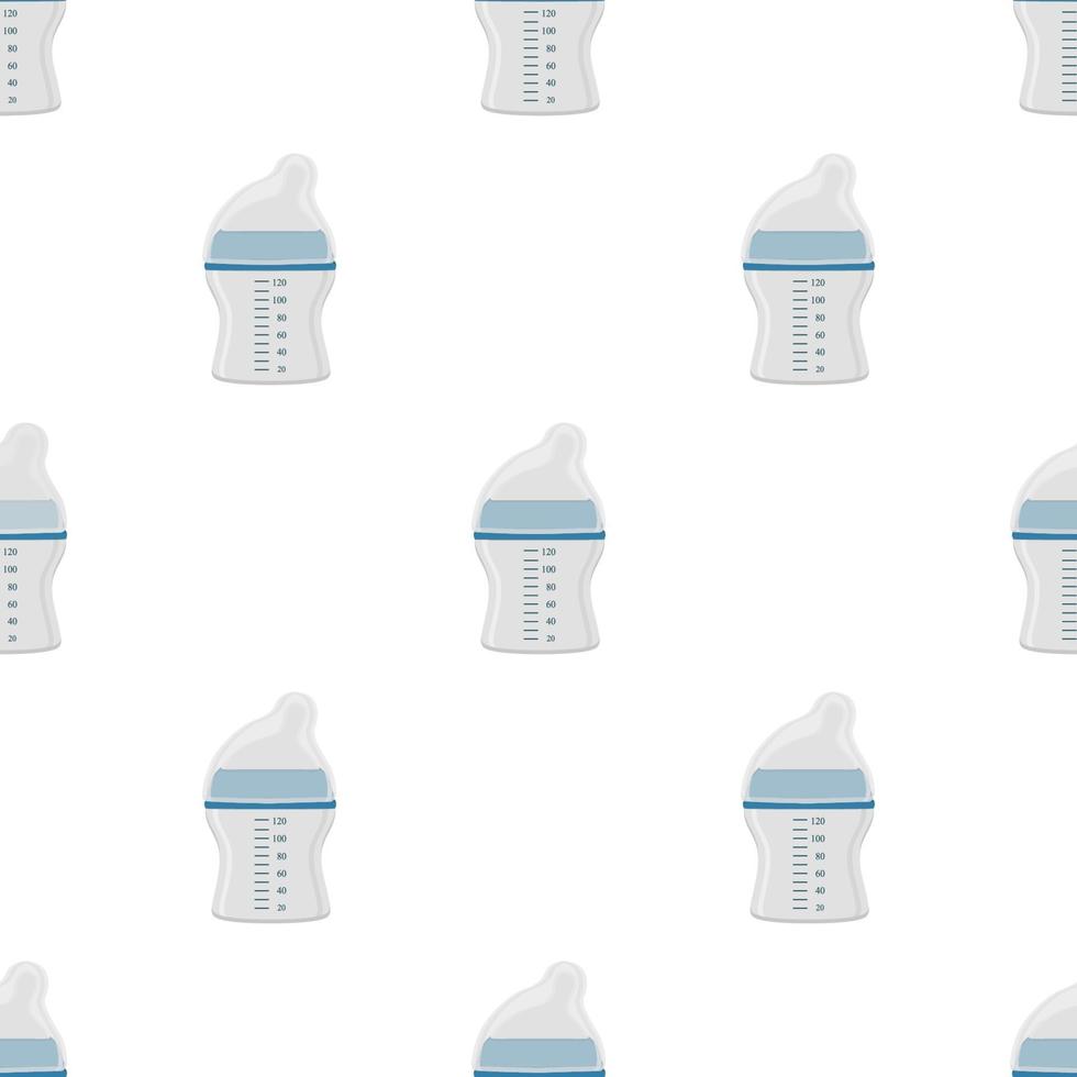 kit lait bébé en biberon transparent avec tétine en caoutchouc vecteur