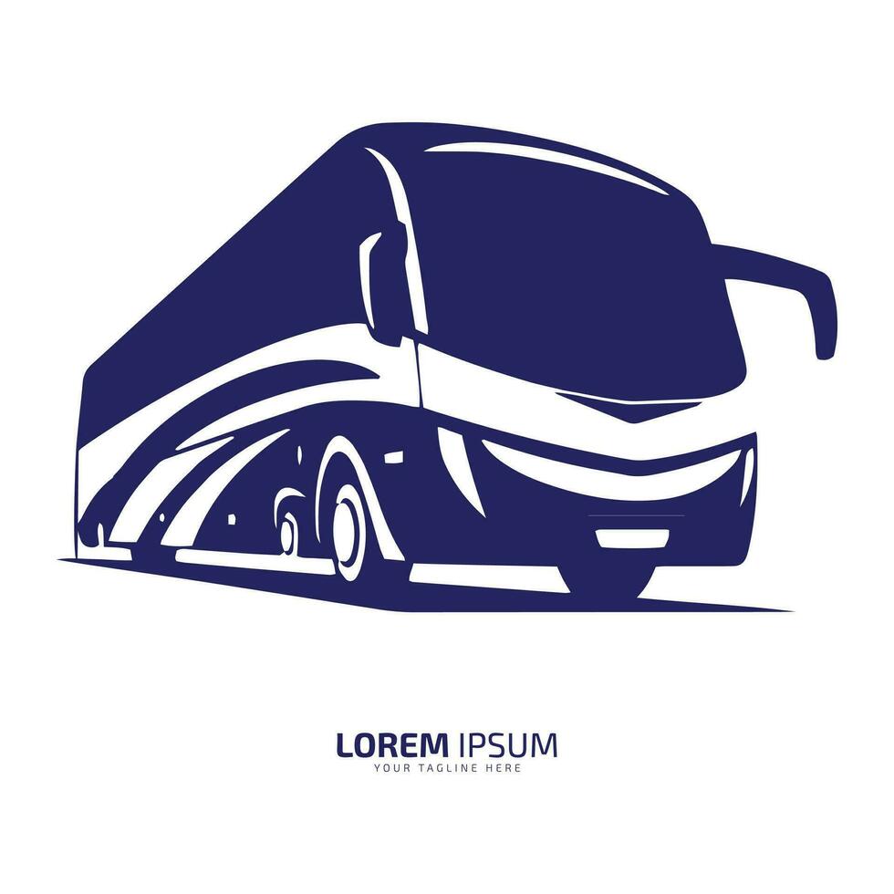 autobus logo école autobus icône silhouette vecteur isolé conception bleu autobus