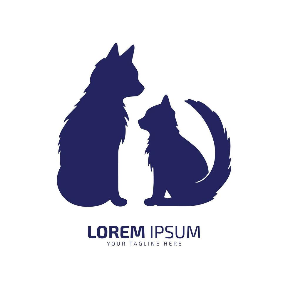 minimal et abstrait chat logo chaton icône chien silhouette vecteur conception