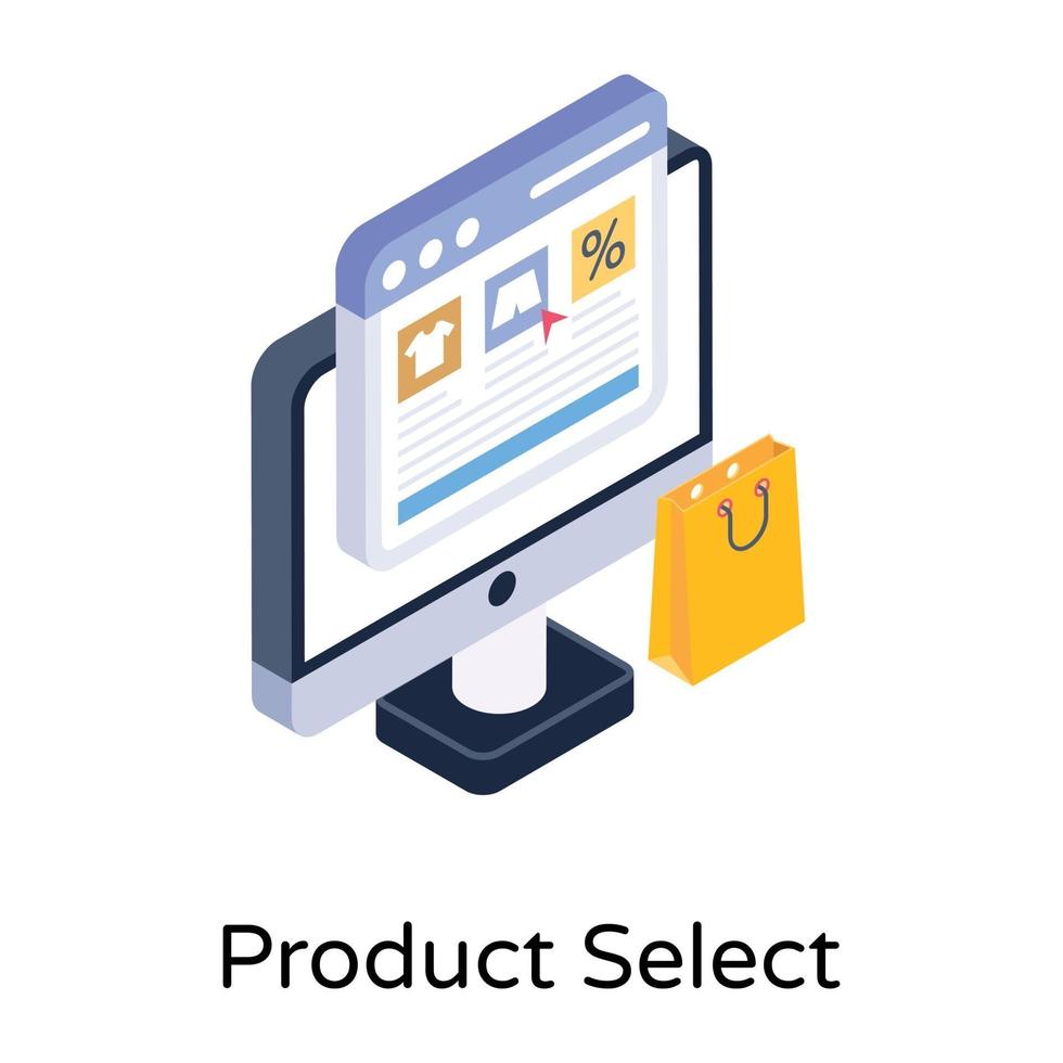 sélection de produit de commerce électronique vecteur