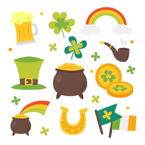 St Patricks Day clipart ensemble vecteur