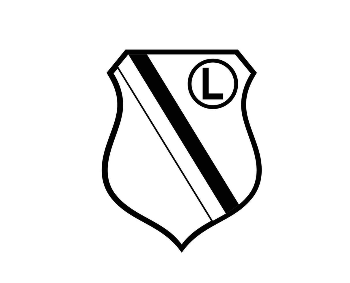 légion Warszawa club logo symbole noir Pologne ligue Football abstrait conception vecteur illustration