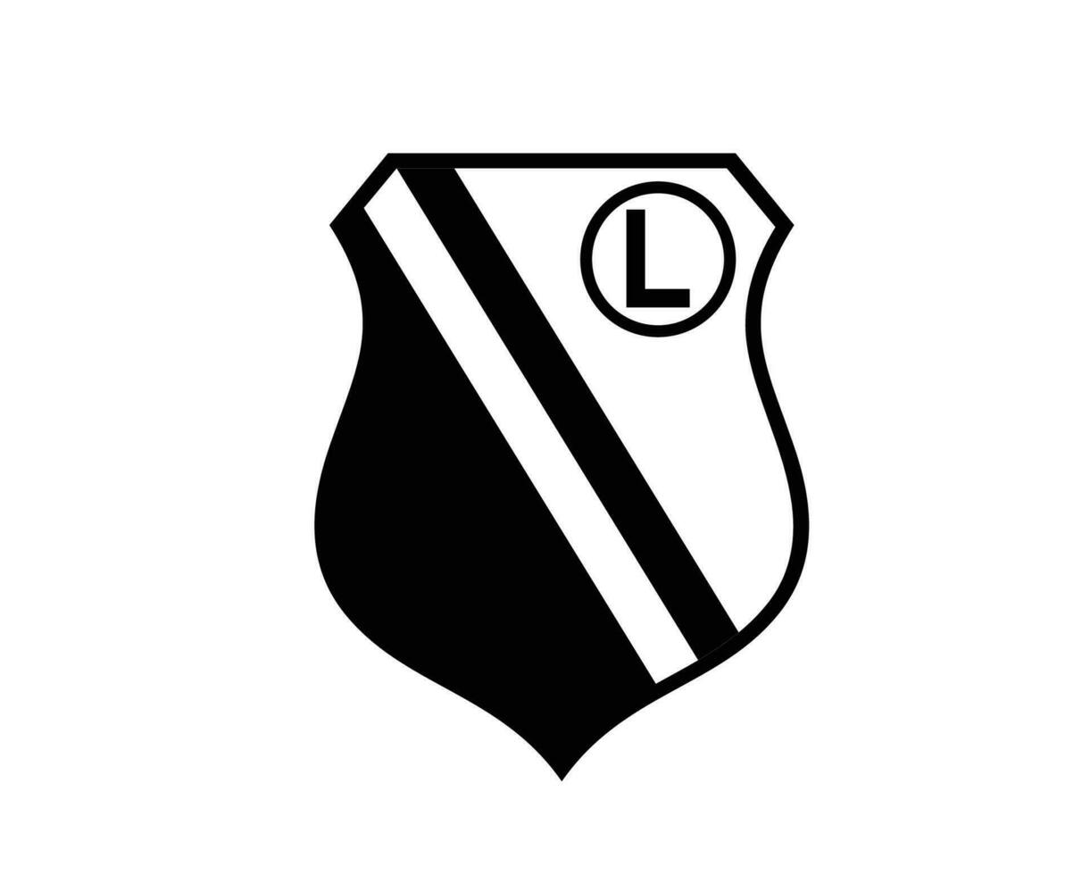 légion Warszawa club symbole logo noir Pologne ligue Football abstrait conception vecteur illustration