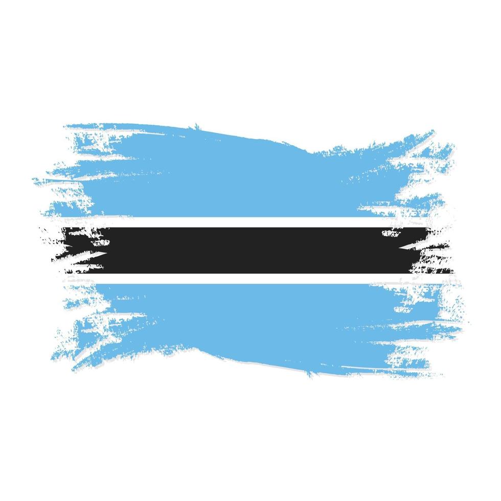 drapeau du botswana avec vecteur de conception de style pinceau aquarelle