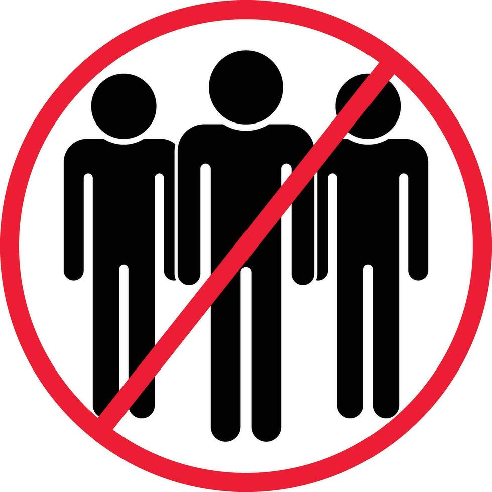 non foule rassemblement interdiction icône signe vecteur