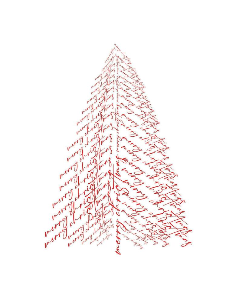 joyeux Noël arbre contour salutation carte vecteur illustration conception. salutation carte. Noël arbre.