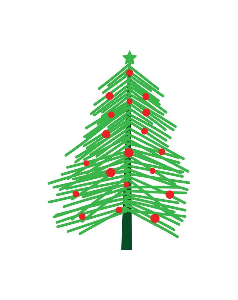 joyeux Noël arbre contour salutation carte vecteur illustration conception. salutation carte. Noël arbre.