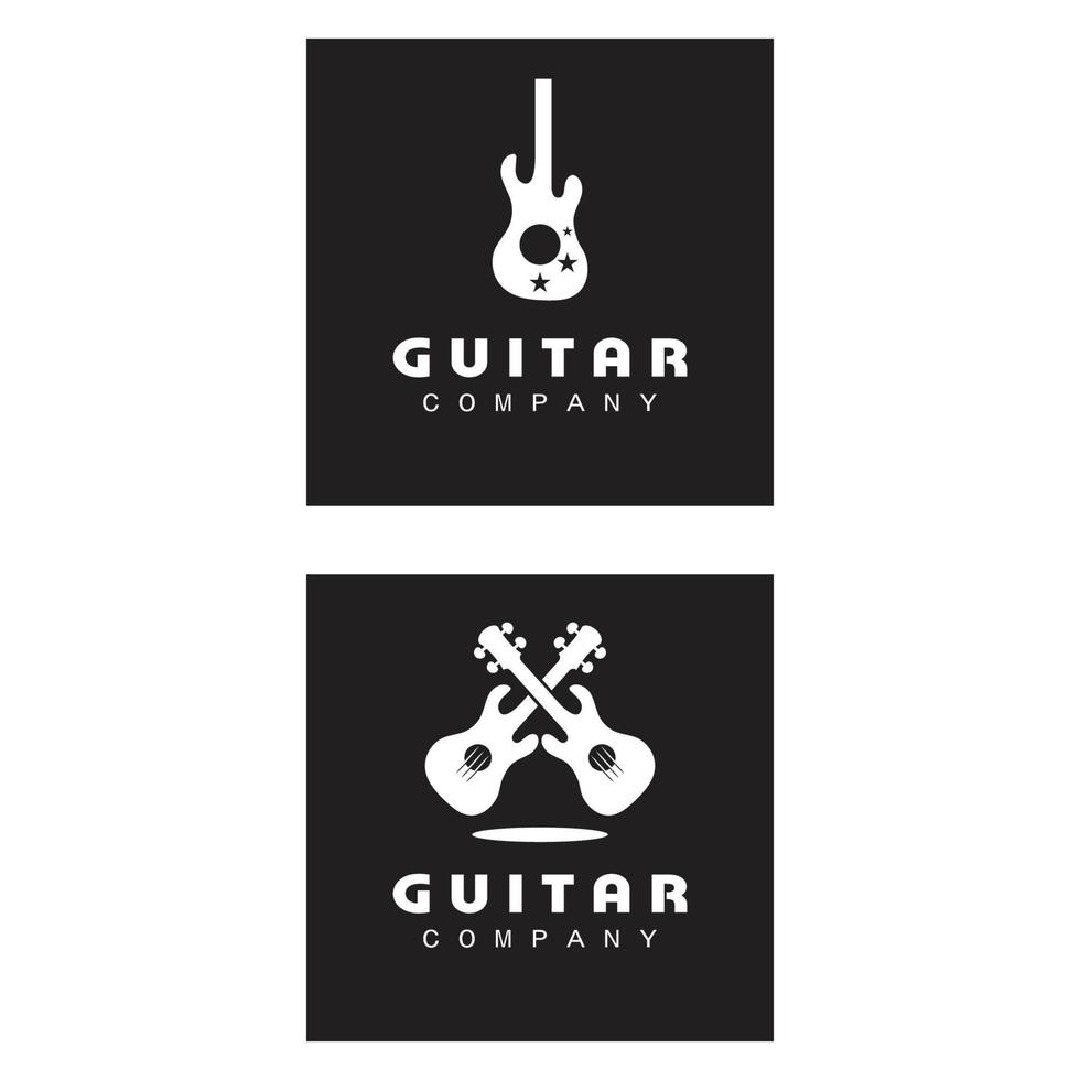 croix guitare musique bande emblème timbre vintage retro logo design vecteur