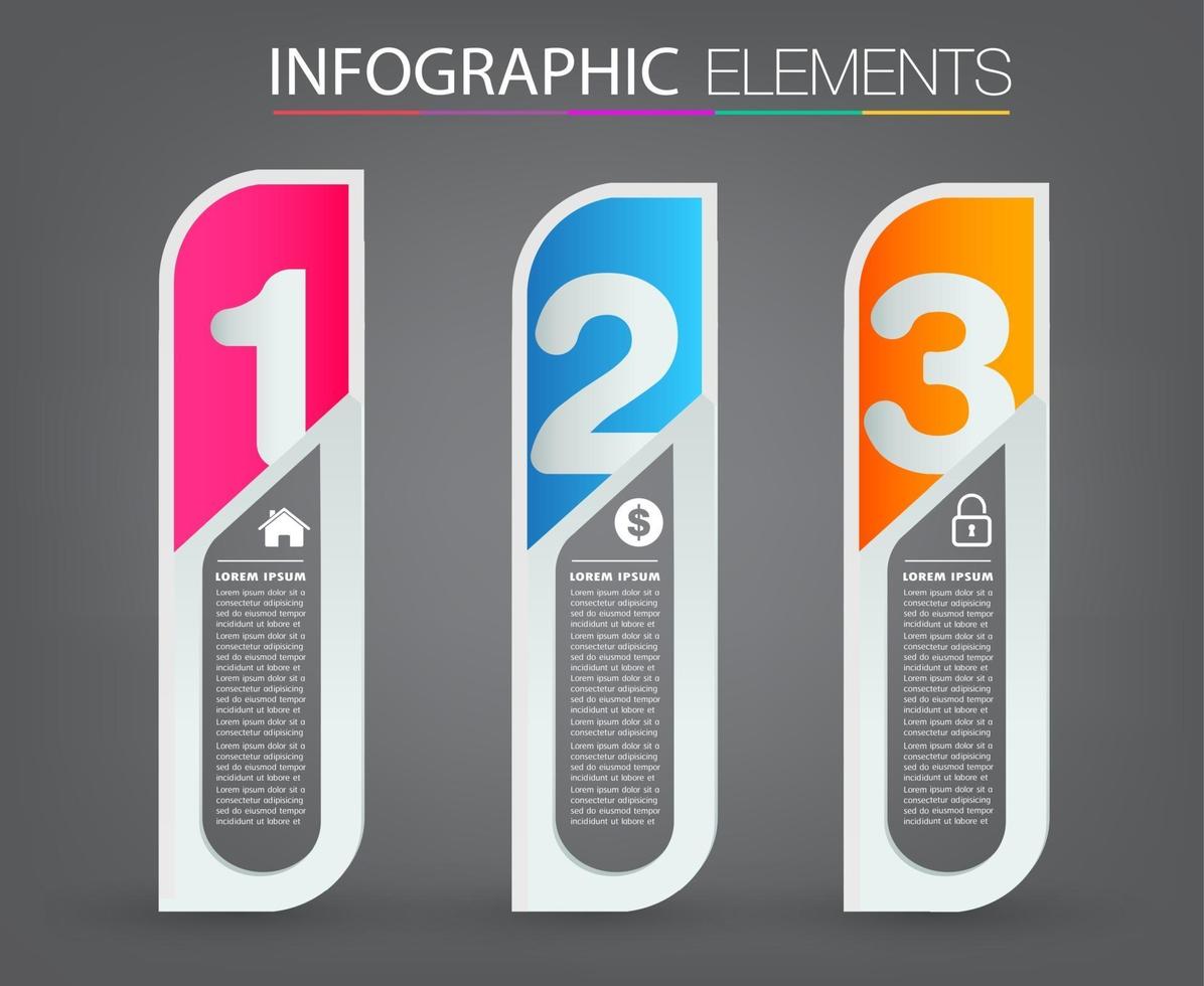 modèle de zone de texte moderne, bannière d'infographie vecteur