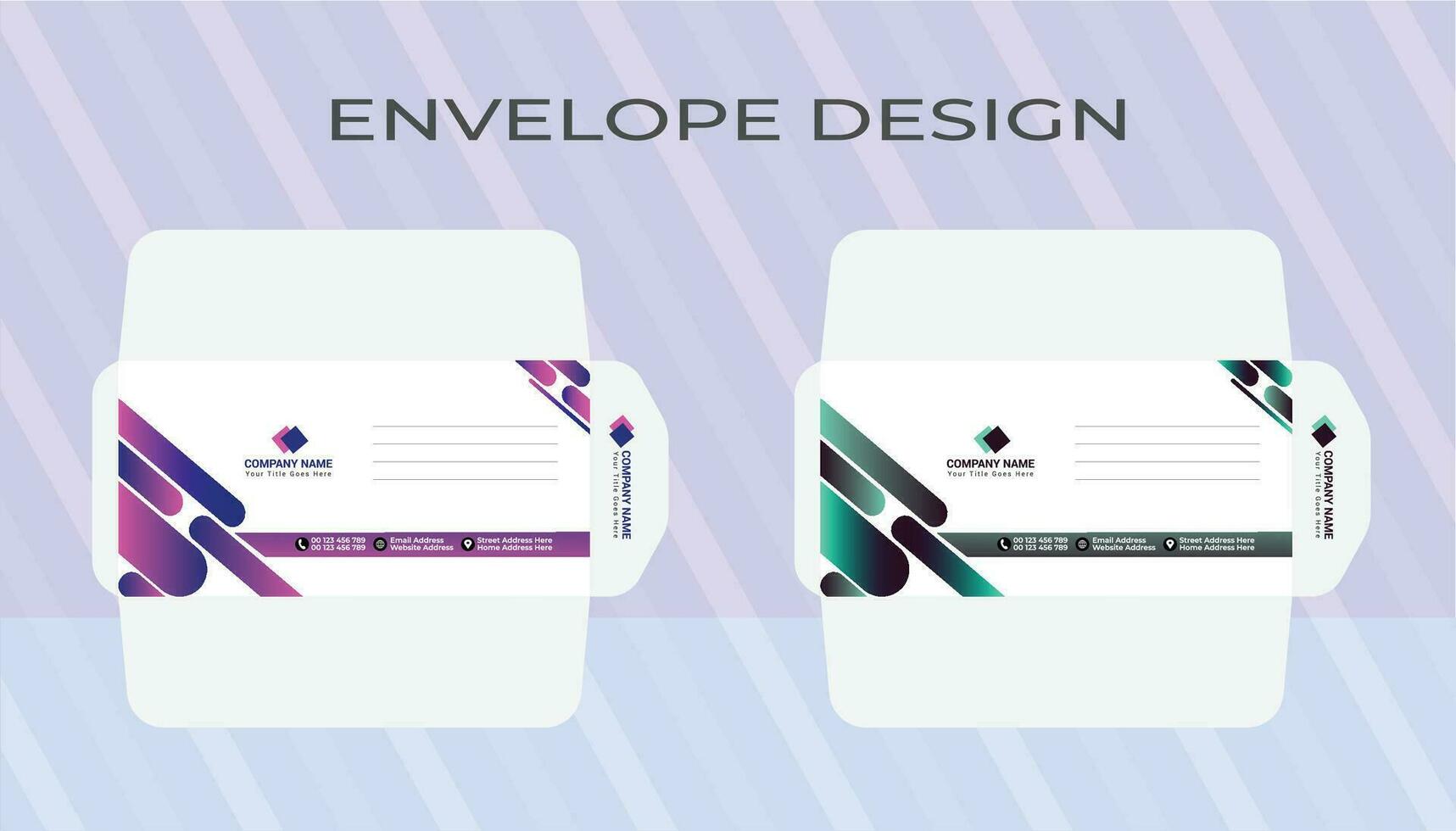 vecteur moderne Créatif personnel et professionnel utilisation et entreprise enveloppe conception modèle avec 2 couleurs