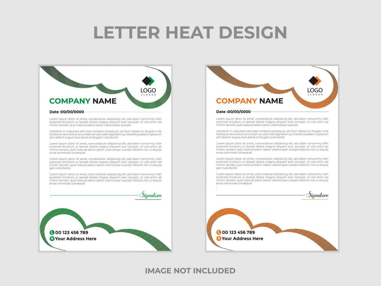 nettoyer et professionnel entreprise entreprise affaires en-tête de lettre modèle conception avec Couleur variation paquet avec 2 couleurs vecteur