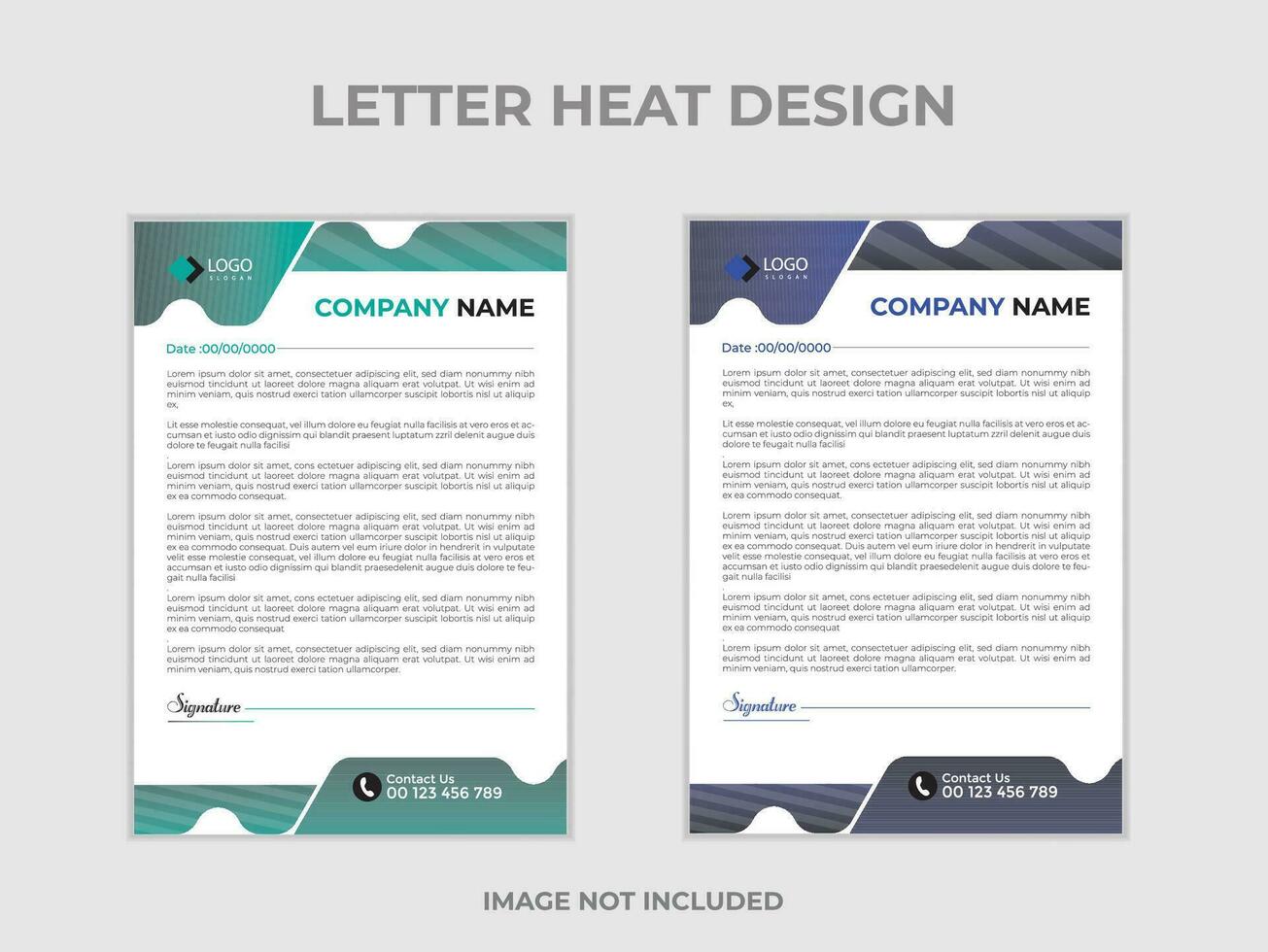 nettoyer et professionnel entreprise entreprise affaires en-tête de lettre modèle conception avec Couleur variation paquet avec 2 couleurs vecteur