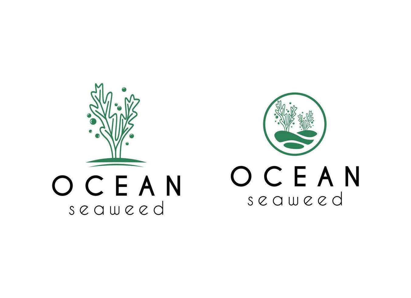 moderne et minimaliste algue logo conception inspiration vecteur