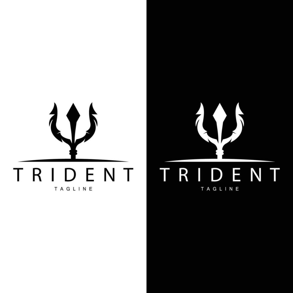 trident arme logo, vecteur lance de Roi poseidon Neptune, symbole modèle conception