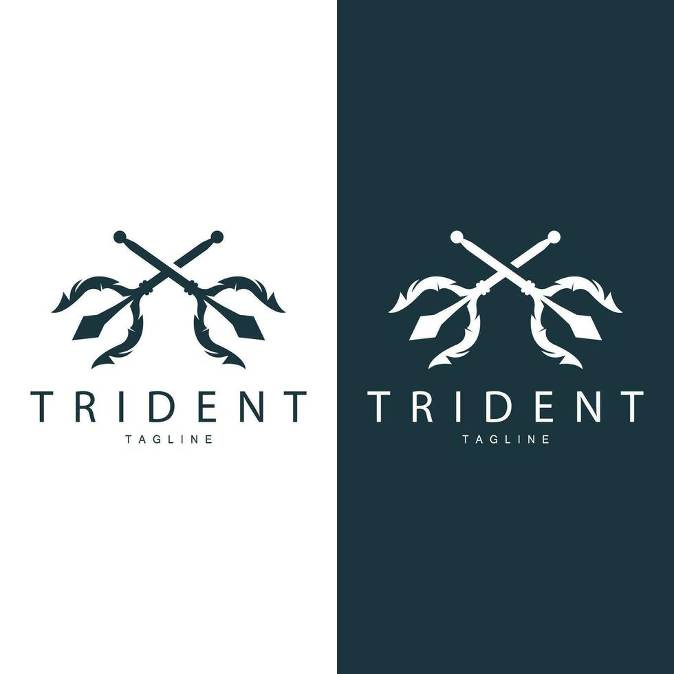 trident arme logo, vecteur lance de Roi poseidon Neptune, symbole modèle conception