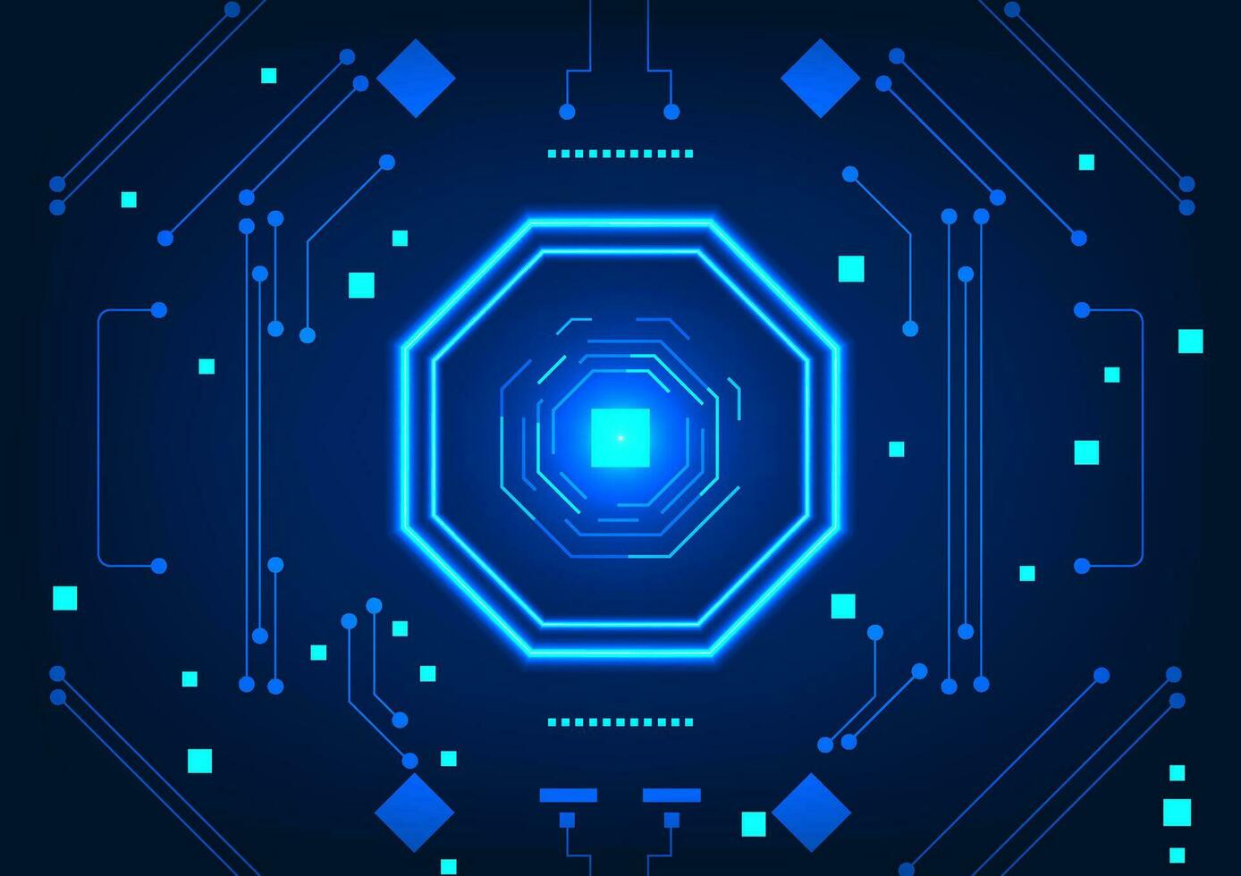 abstrait La technologie Contexte hexagonal géométrique forme avec éléments à accompagner le image équipé avec connecté La technologie circuits vecteur illustration mise en évidence moderne haute technologie.