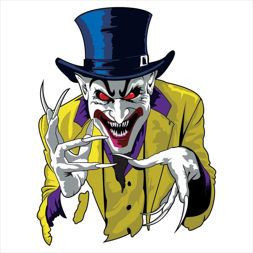 joker visage avec vert cheveux vecteur illustration