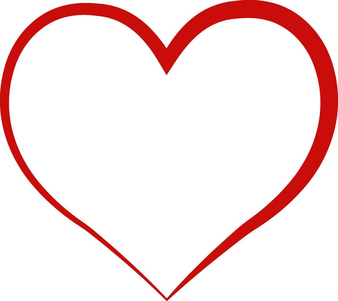 cœur contour rouge symbole relation amicale intimité valentines journée l'amour vecteur