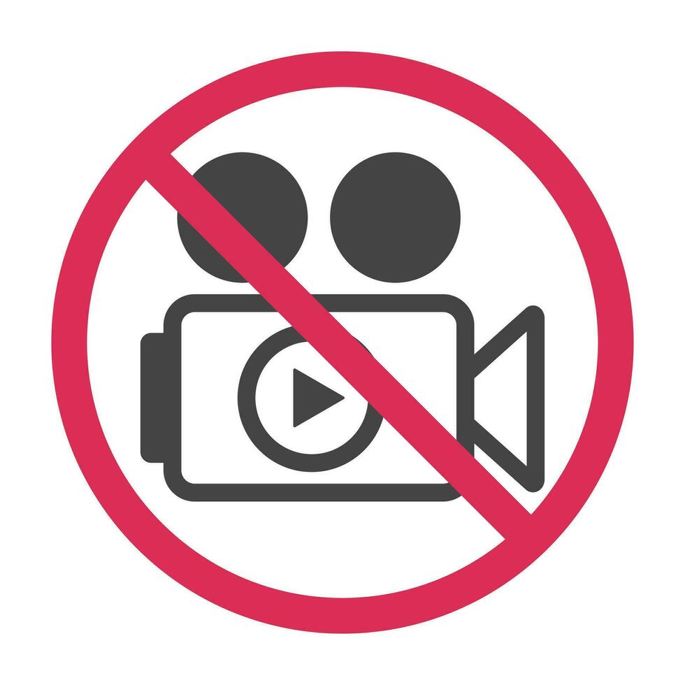 non autorisation dans en utilisant caméra enseigne. vecteur affiche.