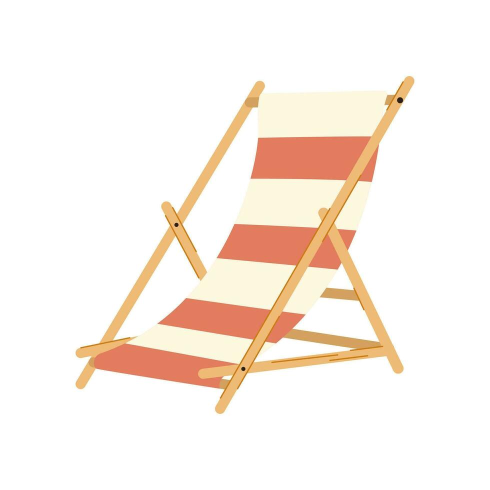 plage chaise isolé sur blanc Contexte. vecteur illustration.