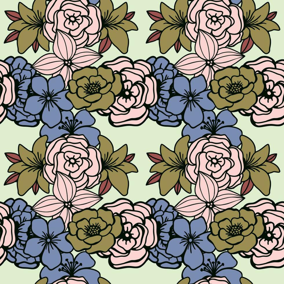 floral sans couture modèle. floral répéter pour textile et tissu. fleurs modèle vecteur