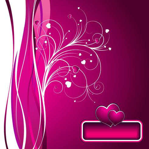 illustration de la Saint-Valentin avec une belle cheminée sur fond rose vecteur
