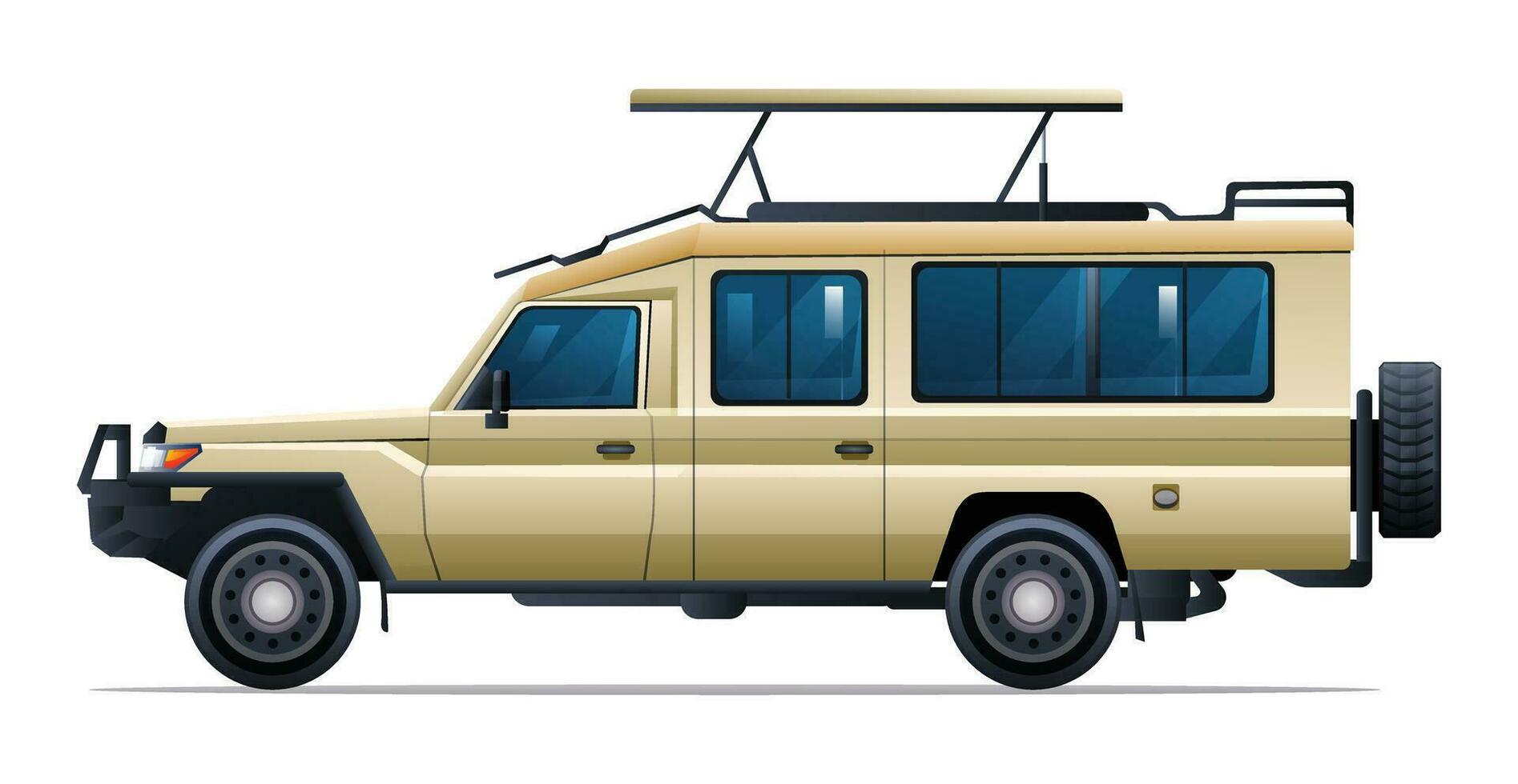 safari voiture côté vue vecteur illustration isolé sur blanc Contexte