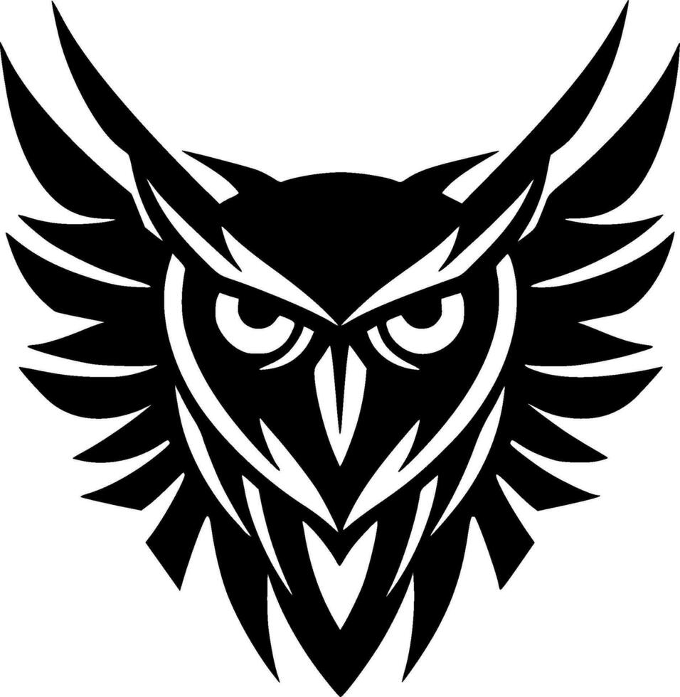 hibou - minimaliste et plat logo - vecteur illustration