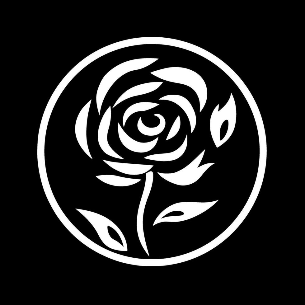 Rose - minimaliste et plat logo - vecteur illustration