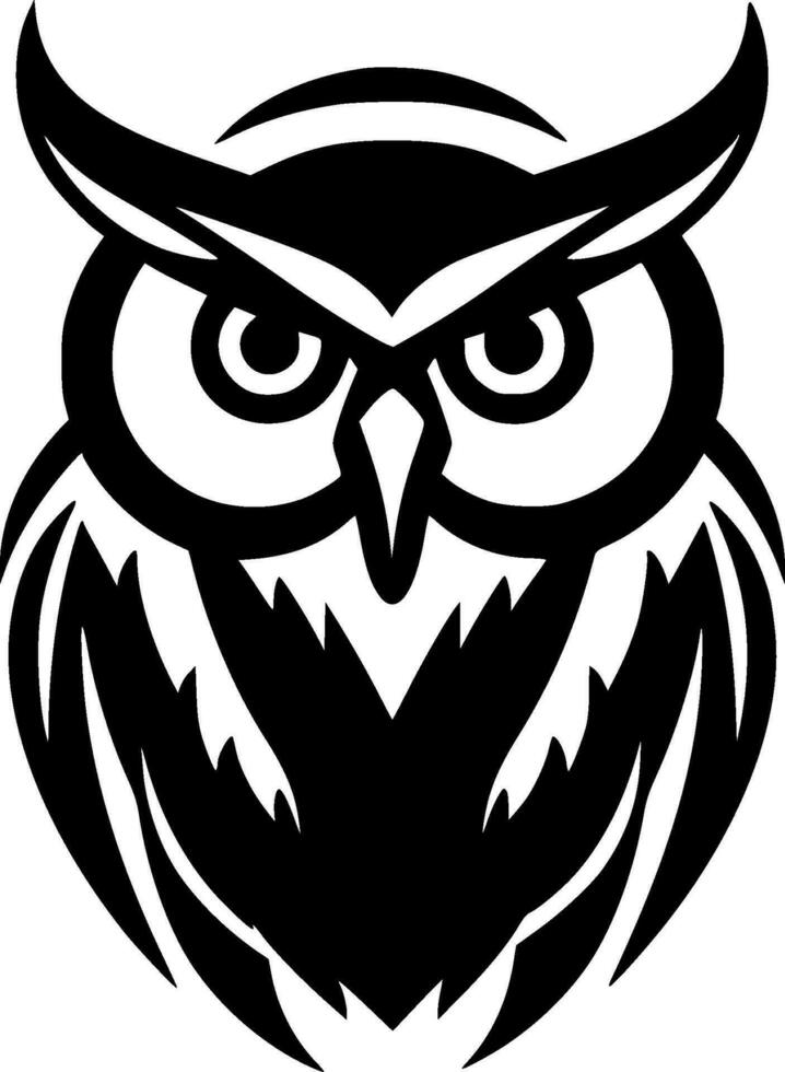 hibou - minimaliste et plat logo - vecteur illustration