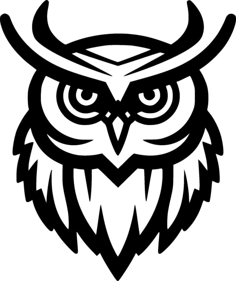 hibou - minimaliste et plat logo - vecteur illustration