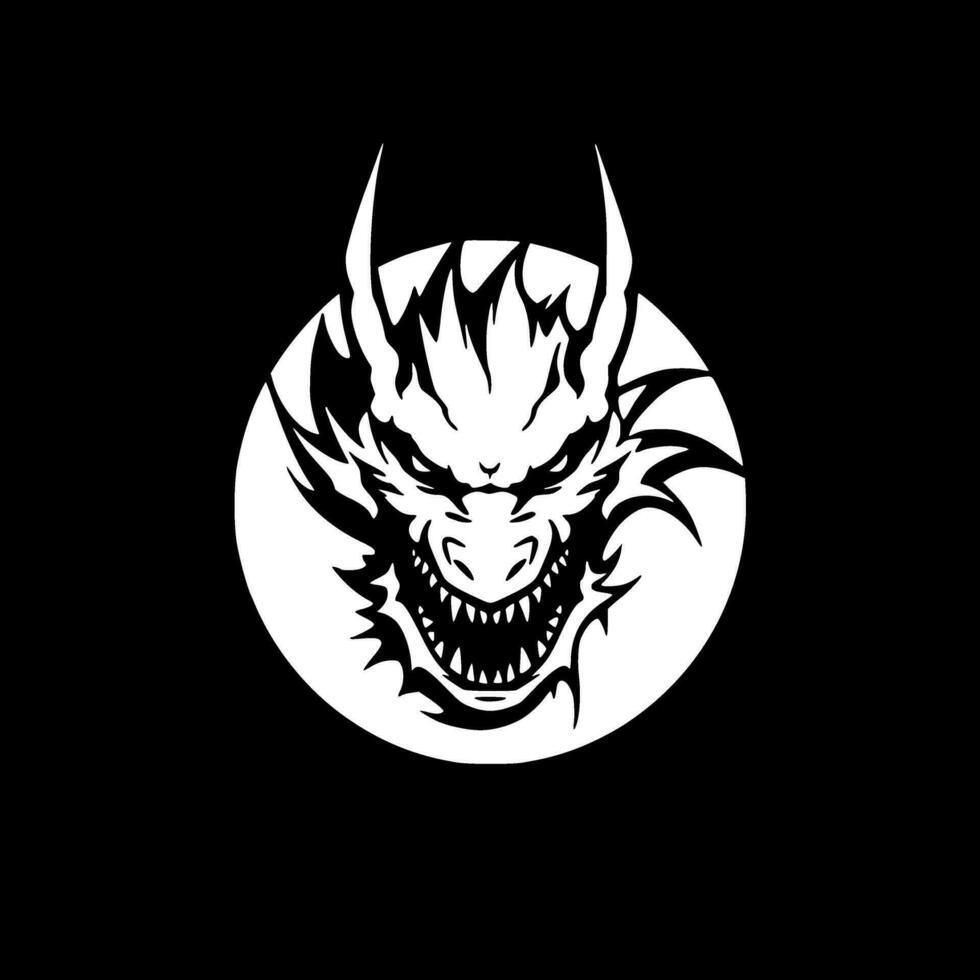 dragon - minimaliste et plat logo - vecteur illustration