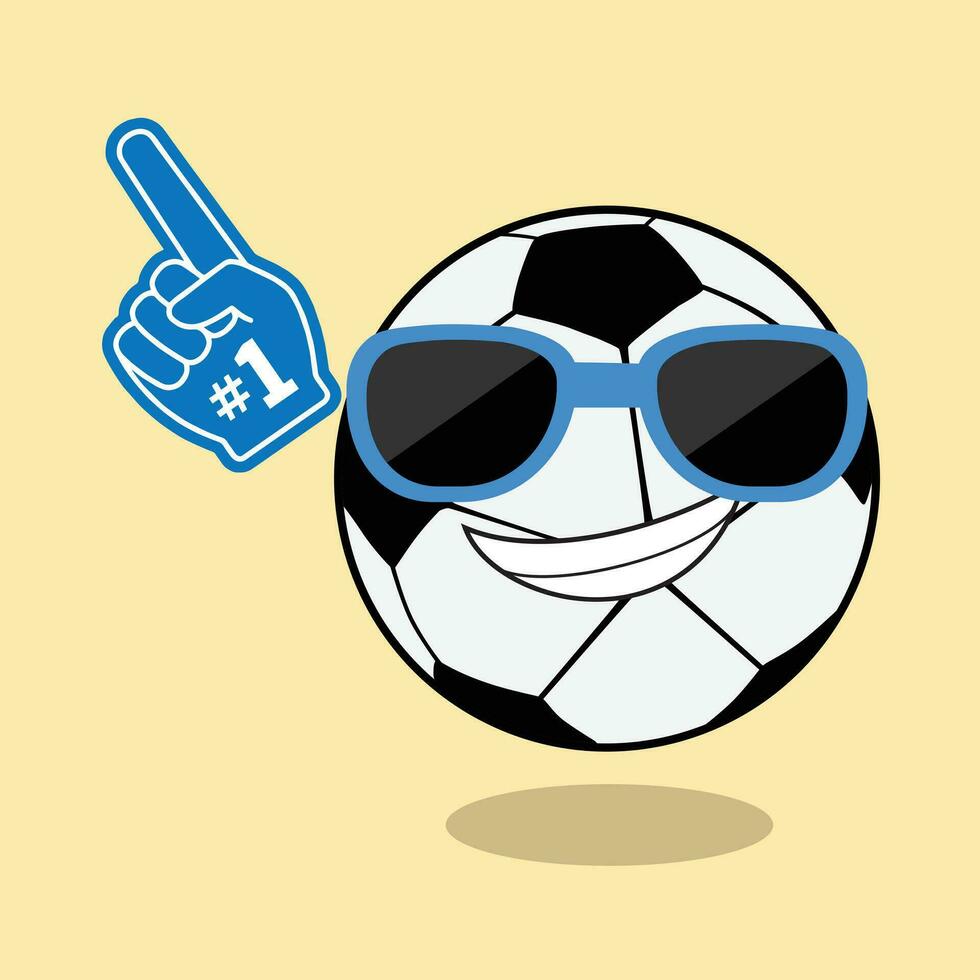Football souriant vecteur illustration portant des lunettes de soleil